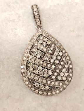 Marquesite and Natural Diamond Pendant